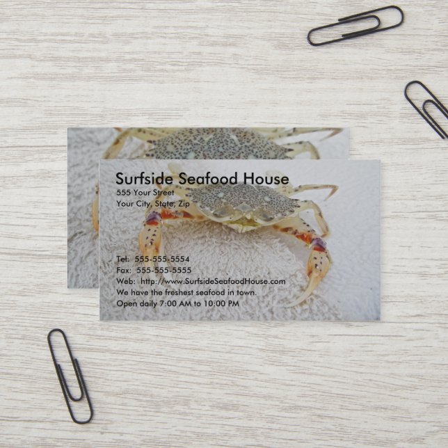 Calico Crab Business Card (Front/Back In Situ)