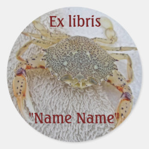 Calico Crab Ex libris Book Sticker for Customizing