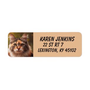 CALICO CUTE CAT CUSTOM Return Address Labels