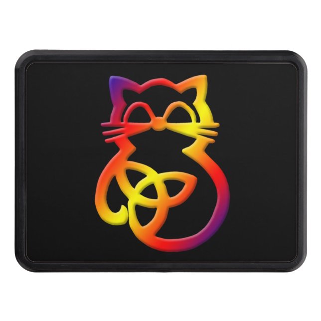 Calico Gradient Trinity Knot Celtic Cat Trailer Hitch Cover (Front)