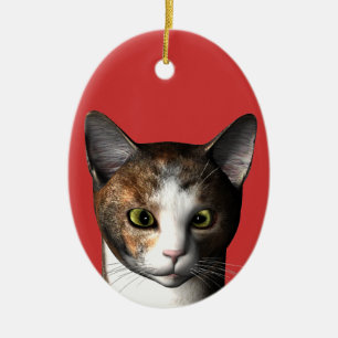 Calico Head Ceramic Ornament