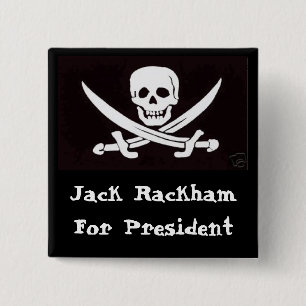Calico Jack for Prez! 2 Inch Square Button