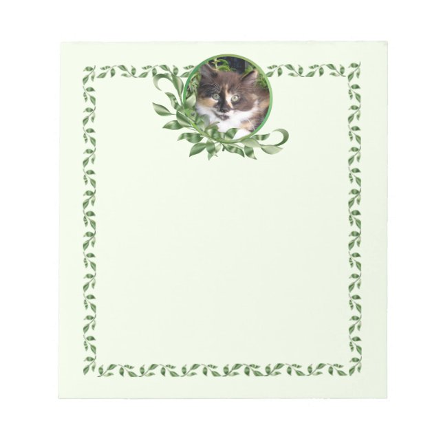 Calico Kitten Garden Bloc-notes vert (Devant)
