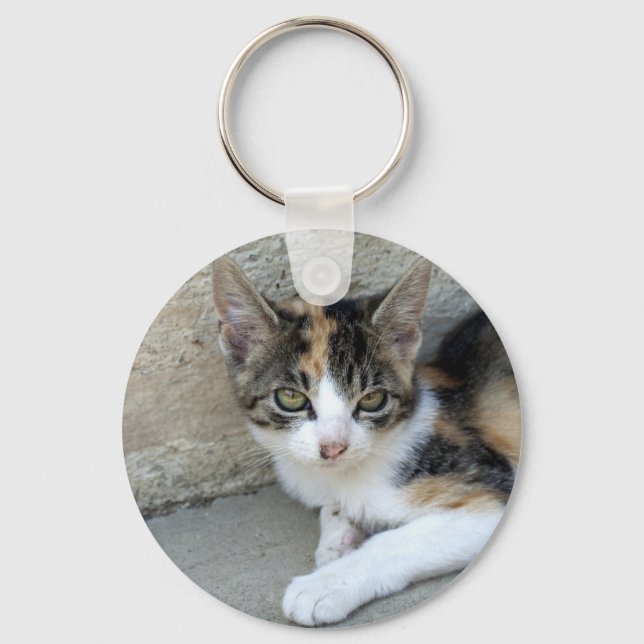 Calico Kitten Keychain (Front)