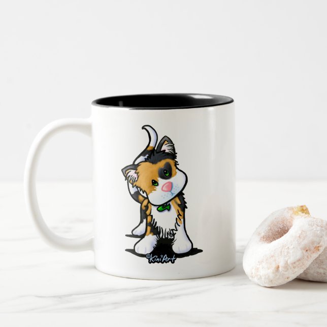 Calico Kitten KiniArt Mug (With Donut)