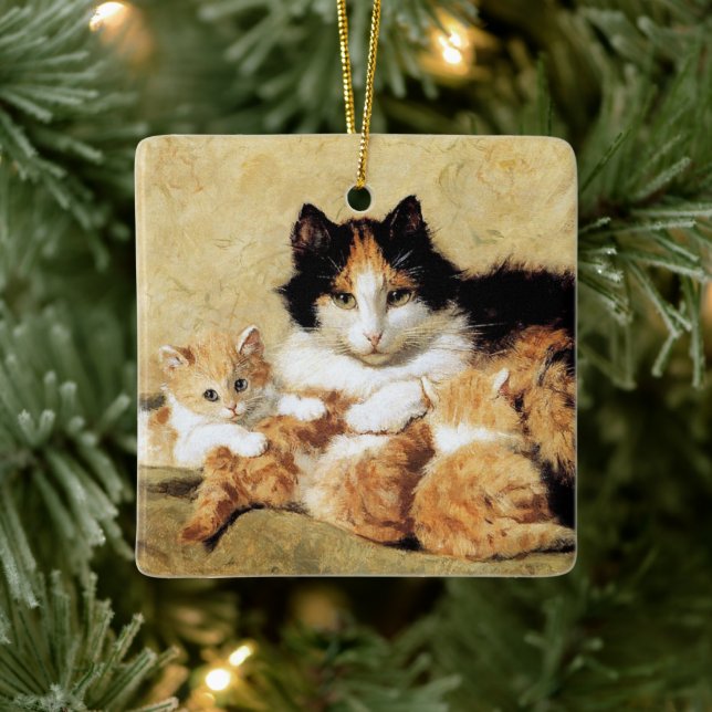 Calico Mom & Kittens • H. Ronner-Knip • Ornament  (Tree)