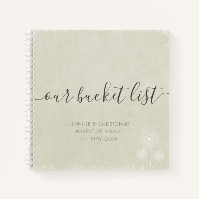 Calico Our Bucket List Couples Keepsake Notebook (Front)