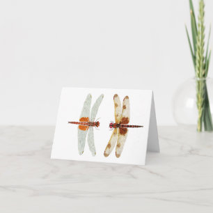 Calico Pennant & Red Saddlebags Dragonflies Card