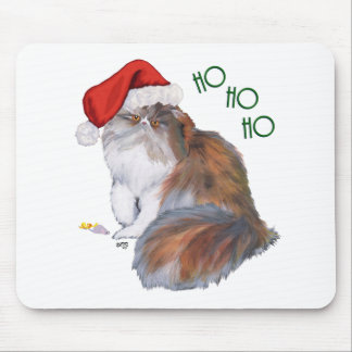 Calico Persian Cat Christmas Mouse Pad