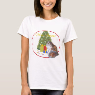 Calico Persian Cat Christmas T-Shirt