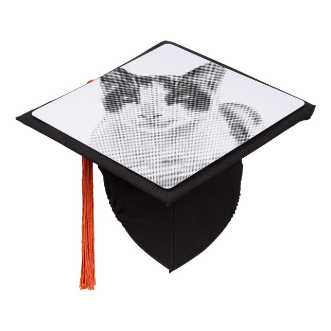 Calico Pop Halftone Graduation Cap Topper (Angled)