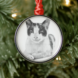 Calico Pop Halftone Metal Ornament
