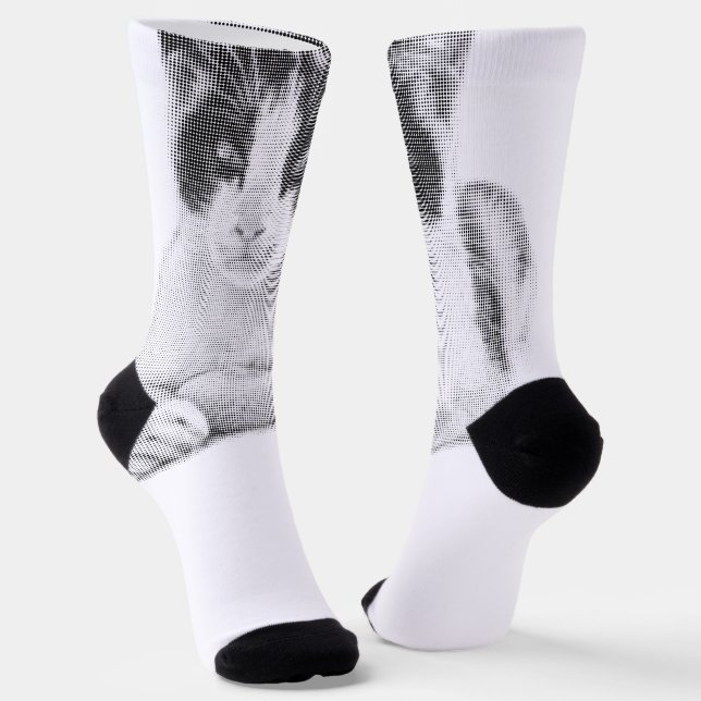 Calico Pop Halftone Socks (Angled)