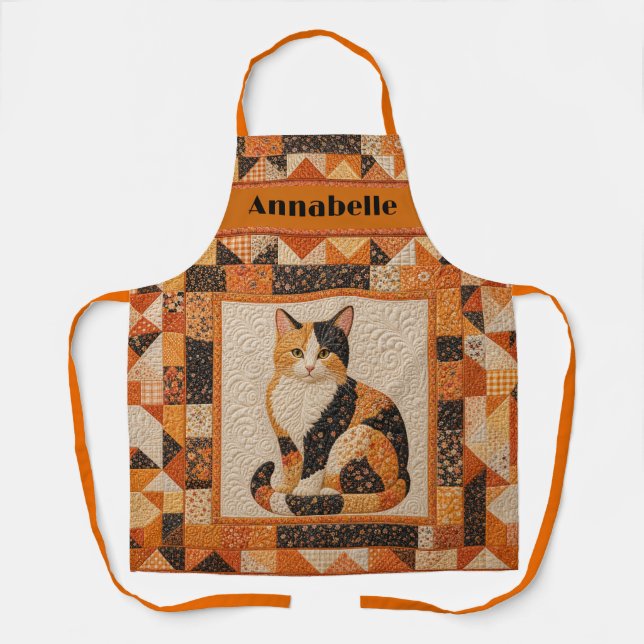 Calico Quilt Personalize Apron (Front)