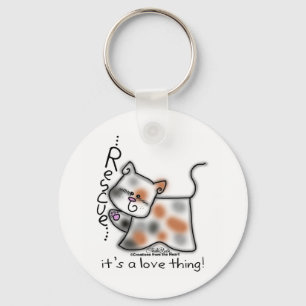 Calico RESCUE...it's a love thing! Keychain