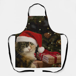 Calico Santa Kitty Apron