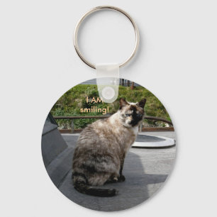 Calico Siamese Cat on Unalaska Island Keychain
