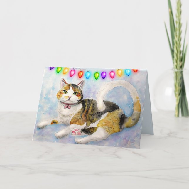 CALICO (TORTIE) CAT CHRISTMAS CARDS (Front)