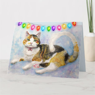 CALICO (TORTIE) CAT CHRISTMAS GREETING CARDS