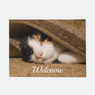 Calico Under The Rug Welcome Doormat