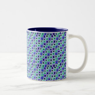 Calicot bleu tasse à deux tons de 11 onces