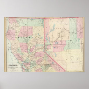 Calif, Nev north Poster