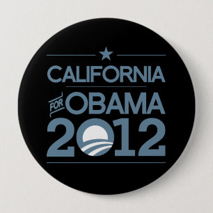 CALIFONIA FOR OBAMA 2012.png 4 Inch Round Button