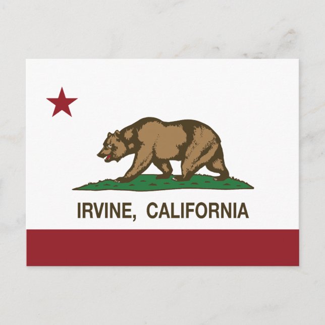 Californi State Flag Irvine Postcard (Front)