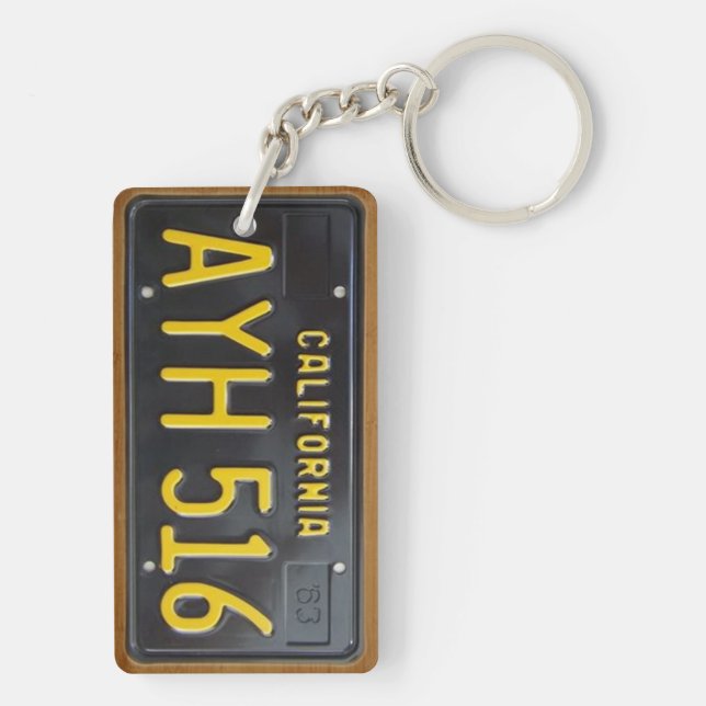 California 1963 Vintage License Plate Keychain (Back)
