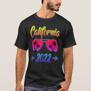 California 2022 Vintage Beach Cool Glasses Vacatio T-Shirt