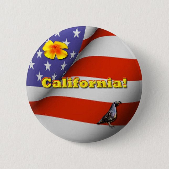 California 2 Inch Round Button (Front)