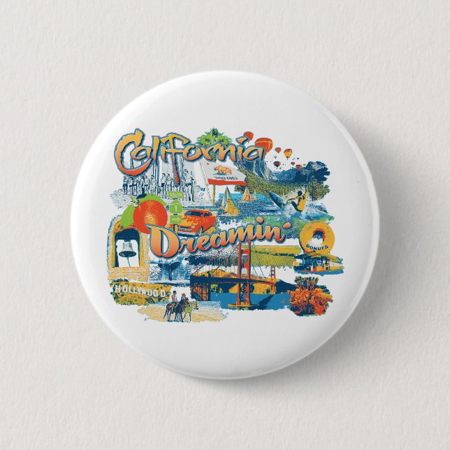 California 2 Inch Round Button (Front)