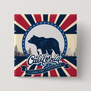 California 2 Inch Square Button