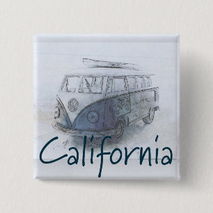 California 2 Inch Square Button