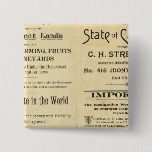 California 2 inch square button