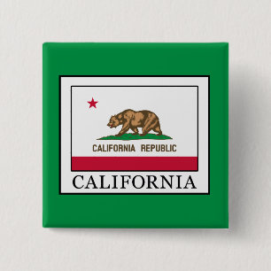 California 2 Inch Square Button