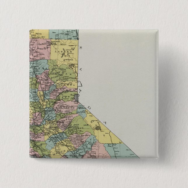 California 3 2 inch square button (Front)