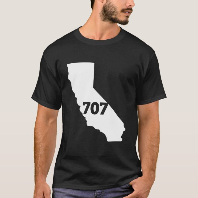 California 707 Area Code T-Shirt (Front)