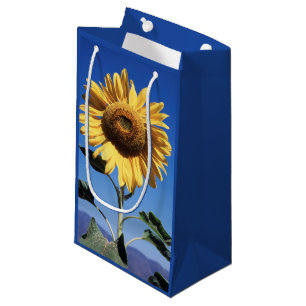 California, A Mammoth Sunflower (Helianthus) 3 Small Gift Bag