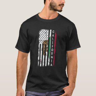 California American Flag Home State of California  T-Shirt