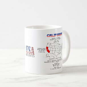 California American state on a map and useful info Coffee Mug