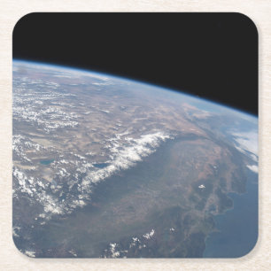 California And Nevada As Seen From Space. Square Paper Coaster