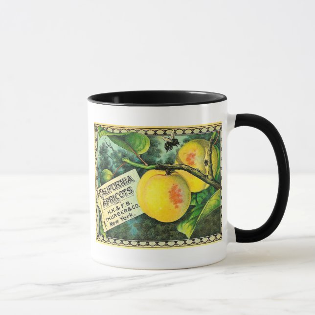 California Apricots - Vintage Crate Label Mug (Right)