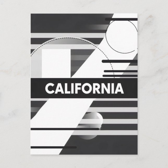California Art Print – Unique Lettering Postcard (Front)