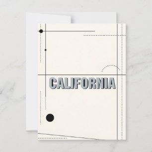 California Art Print – Unique Lettering Postcard