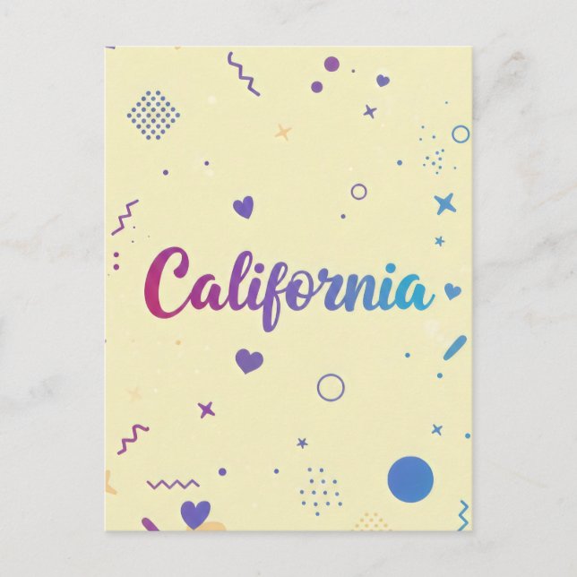 California Art Print – Unique Lettering Postcard (Front)