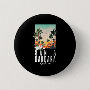 California Beach Aesthetic Santa Barbara Palm Tree 2 Inch Round Button