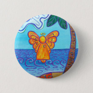 California Beach Angel 2 Inch Round Button