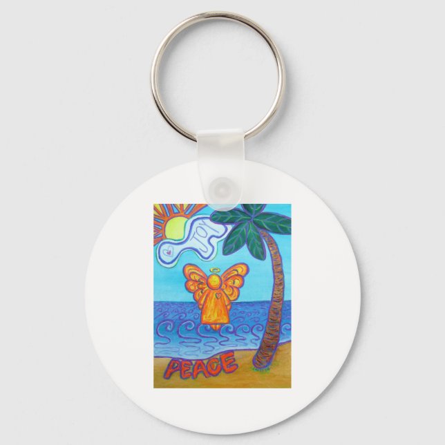 California Beach Angel Keychain (Front)