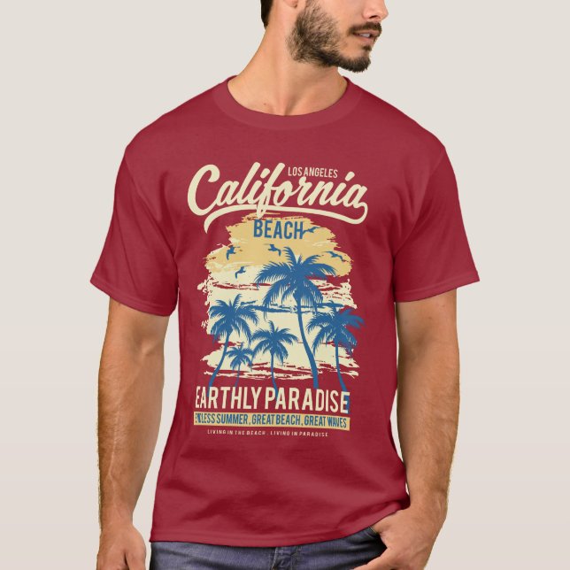 California Beach Men t shirt (Front)